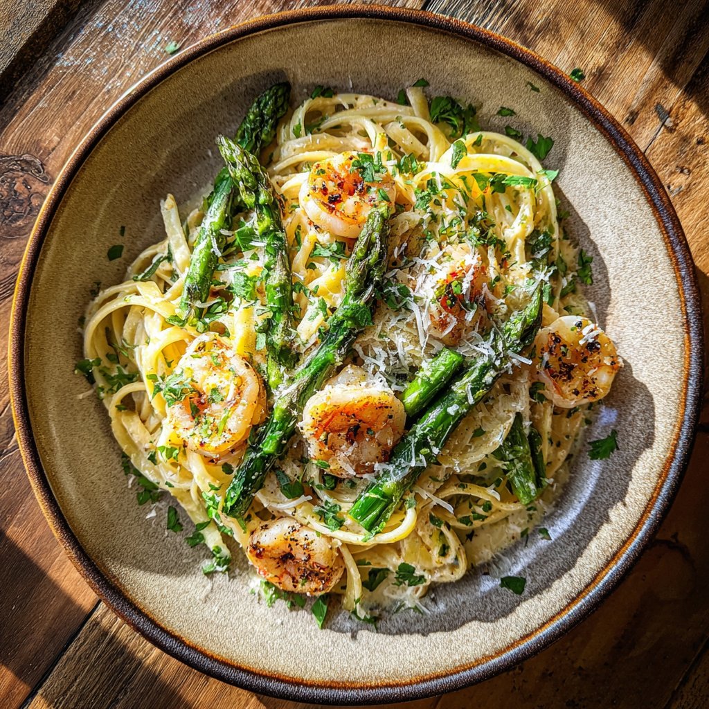 Shrimp and Asparagus Linguine