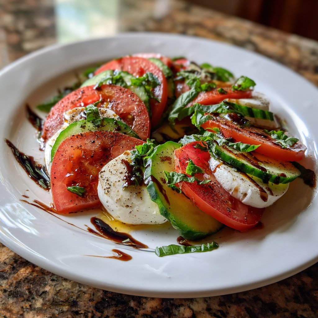 Cucumber and Tomato Caprese Salad