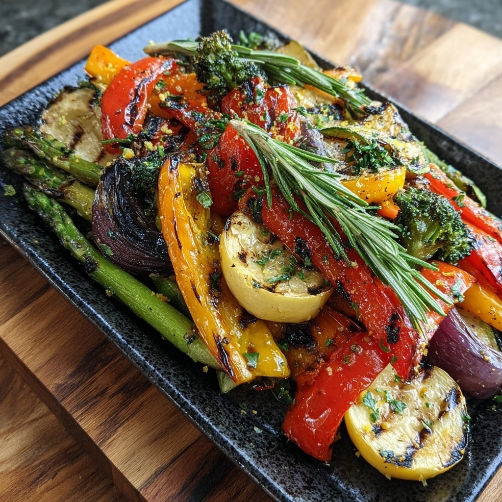 Healthy Lemon Herb Grilled Veggies